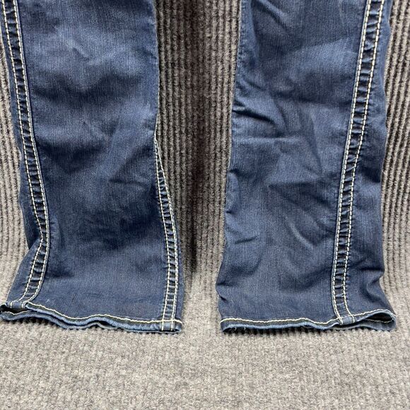 Silver Jeans Frances Women 25x33 (Actual 28x33) Blue Denim Pants Distressed - Picture 7 of 16